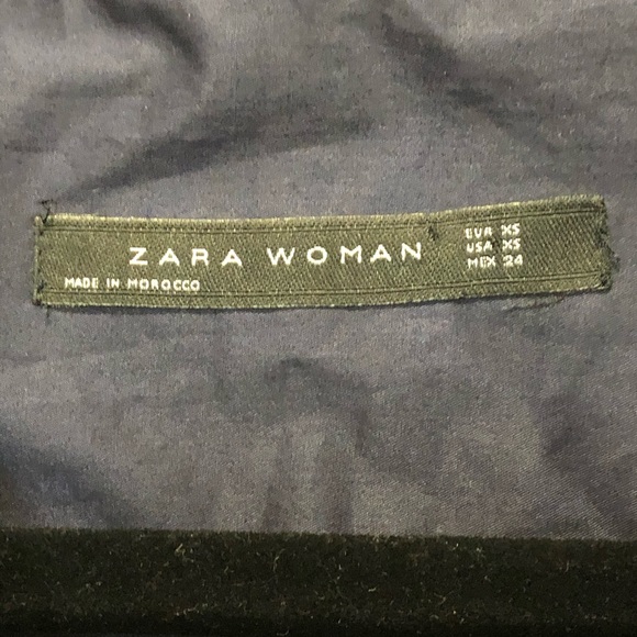 ZARA Woman Navy Blue Cotton Top - Picture 3 of 5